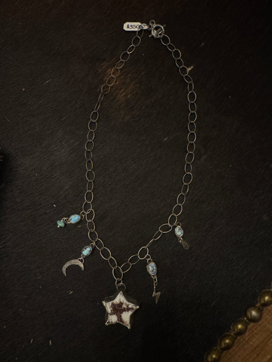 Stone charm necklace