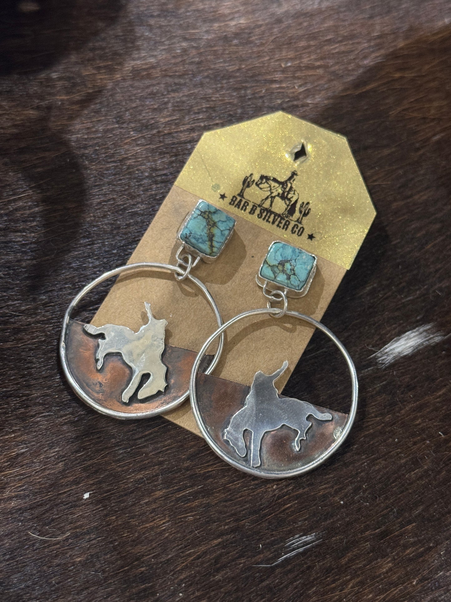 Turquoise Bronc hoops