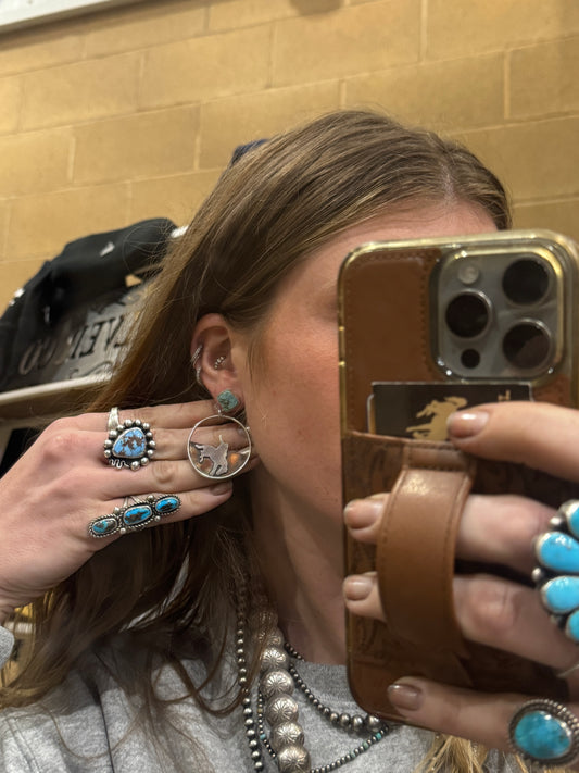 Turquoise Bronc hoops